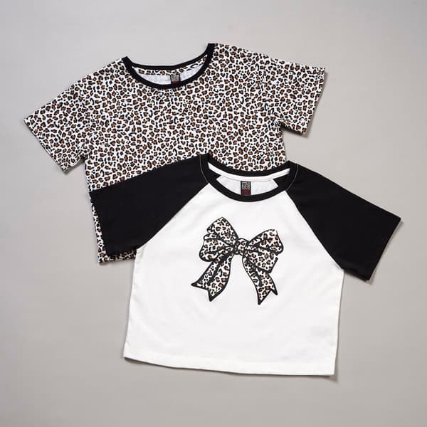 Girls (7-16) Star Ride(R) 2pk. Raglan Bow Tee & Leopard Tee - image 