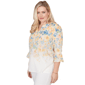 Petite Alfred Dunner Out Of The Blue Flounce Sleeve Floral Blouse - image 3