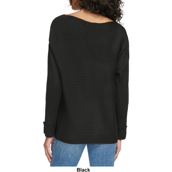 Womens Calvin Klein Long Sleeve Solid Ribbed Sweater w/Cuffs