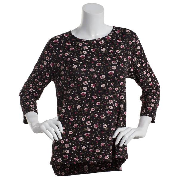 Womens Preswick & Moore 3/4 Sleeve Poppy Floral Tunic - image 