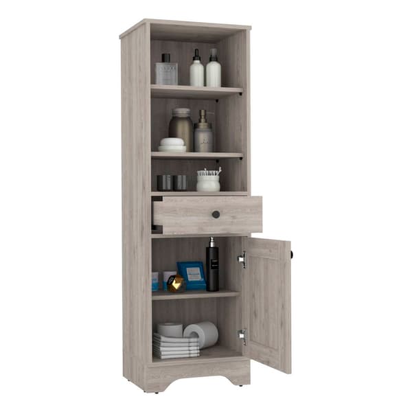 FM FURNITURE Alaskan Light Grey Linen Cabinet