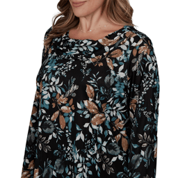 Plus Size Emaline Key Items Long Sleeve Cowl Neck Floral Blouse