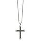 Mens Gentlemen's Classics&#40;tm&#41; Polished Grey Inlay Cross Necklace - image 1