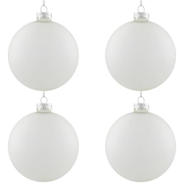 Northlight 4ct. Frosted Matte Glass Christmas Ornaments - image 