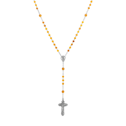 Symbols of Faith Silver-tone Beaded Crucifix Rosary