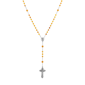 Symbols of Faith Silver-tone Beaded Crucifix Rosary - Yellow - image 1