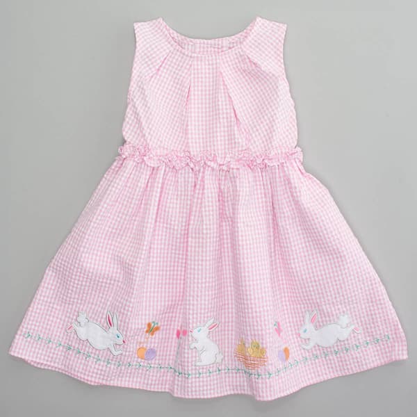 Toddler Girl Good Lad Easter Gingham Seersucker Dress - image 