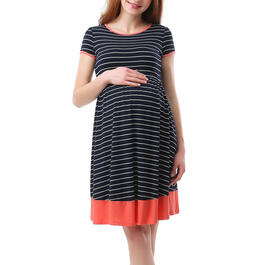 Womens Glow & Grow&#40;R&#41; Striped Maternity Fit & Flare Dress