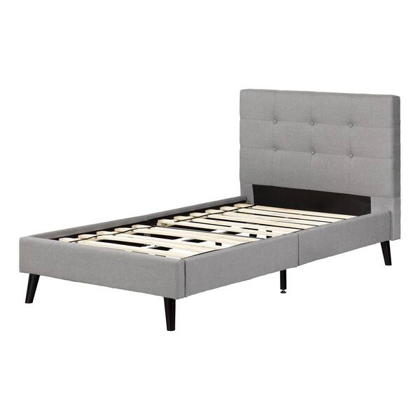 South Shore Fusion Soft Gray Twin Complete Upholstered Bed - image 