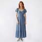 Juniors Trixxi Puff Sleeve Twist Front Smocked Midi Dress - image 3