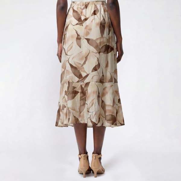 Womens Soho Apparel Leaf Abstract Midi Skirt