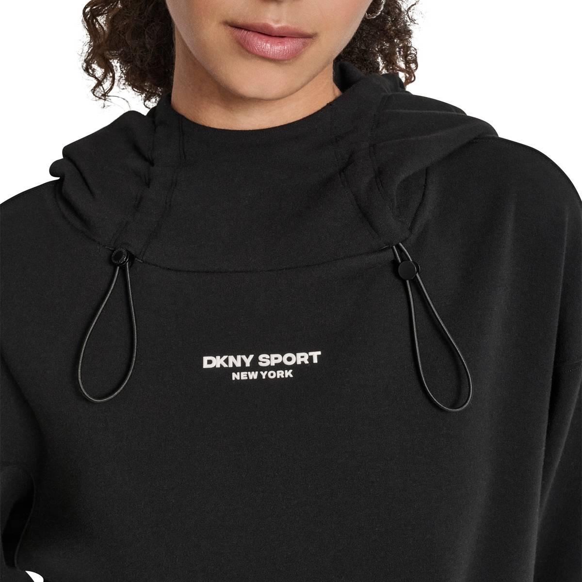 Womens DKNY Sport Long Sleeve Bungee-Cord Pullover Hoodie