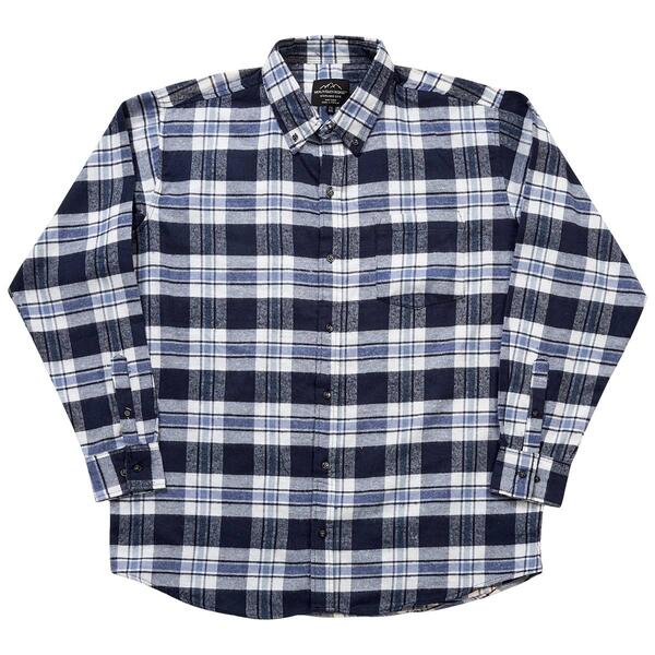 Mens Big &amp; Tall Mountain Ridge(R) Flannel Shirt - Blue/White - image 