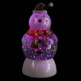 Northlight 7.5in. LED Snowman with Santa Hat Snow Globe