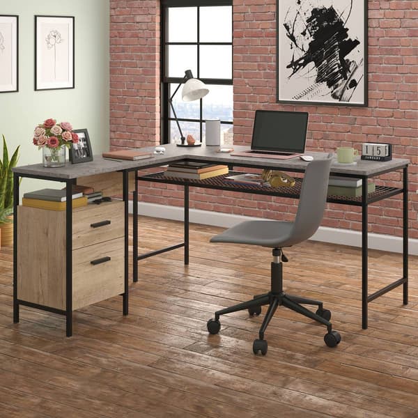 Sauder Market Commons L-Shaped Computer Desk