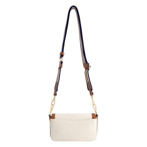 Tommy Bahama Leather Trim Solid Canvas Double Crossbody