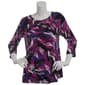 Womens Emily Daniels 3/4 Sleeve Abstract Scoop Neck Blouse - image 1