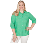 Womens Alfred Dunner Resort Living Eyelet Palm Tree Button Front - image 1