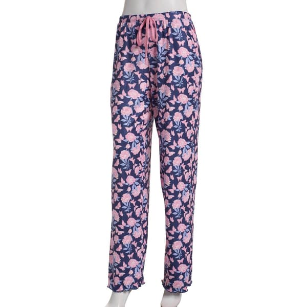 Plus Size Jessica Simpson Rib Butterfly Leaves Pajama Pants - image 