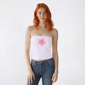 Juniors No Comment Beaded Applique Tube Top - White - image 1