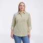 Plus Size Emily Daniels 3/4 Roll Tab Sleeve Paisley Button Down - image 1