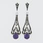 Marsala Silver-Plated Marcasite & Cubic Zirconia Earrings - image 1