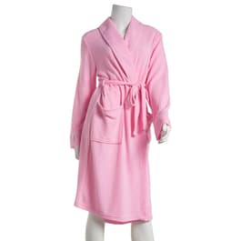 Womens Jasmine Rose Long Sleeve 42in. Houndstooth Robe w/Headband