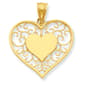 Gold Classics&#40;tm&#41; 14kt. Heart in Heart Filigree Pendant - image 1