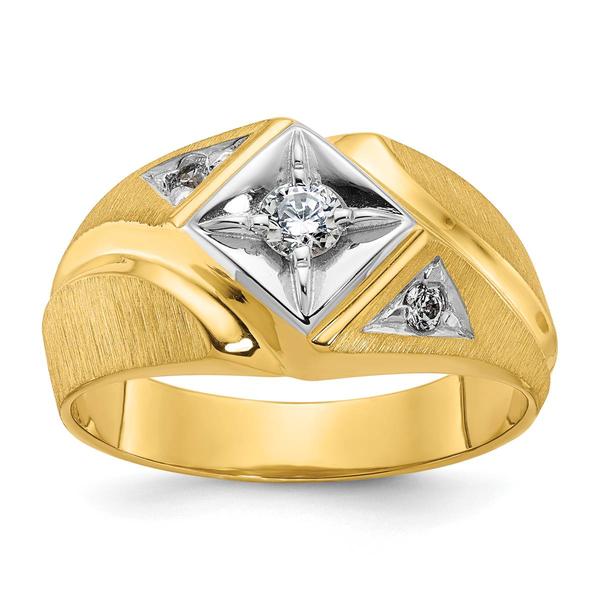 Mens Diamond Classics(tm) 10kt. IBGoodman Satin 1/4ctw. Diamond Ring - image 