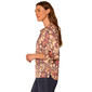 Womens Democracy 3/4 Smock Sleeve Floral Paisley Tie Neck Blouse - image 3
