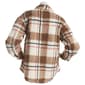 Juniors Almost Famous Sherpa Plaid with Welt Pocket Shacket-Taupe - image 2