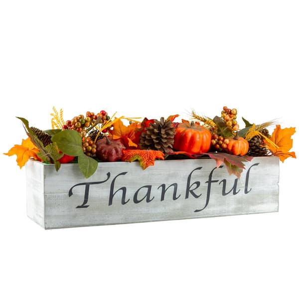 Northlight Seasonal 21in. Autumn "Thankful" Rustic Wooden Box