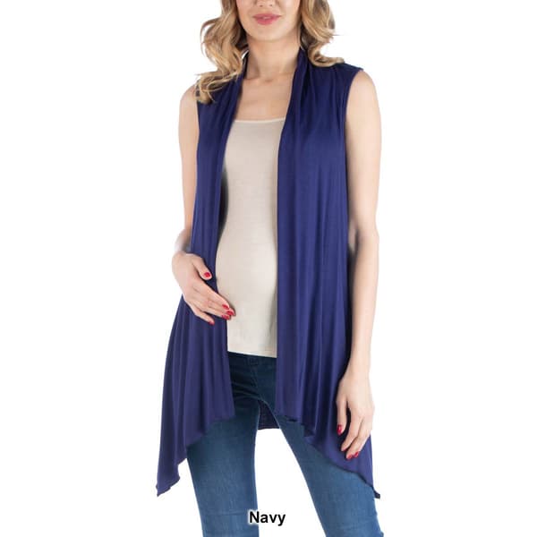 Plus Size 24/7 Comfort Apparel Draped Maternity Cardigan