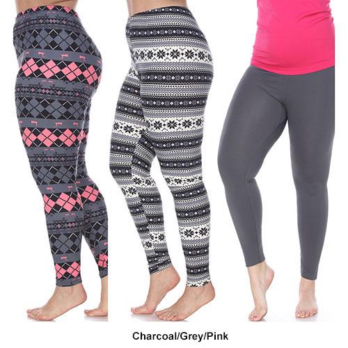 Plus Size White Mark 3pk. Leggings