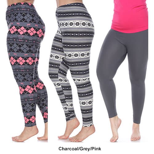 Plus Size White Mark 3pk. Leggings