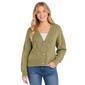 Juniors Derek Heart Mix Stitch Cable V-Neck Button Front Cardigan - image 1