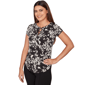 Womens Emaline Key Items Short Sleeve Laced Neck Floral Blouse - image 3