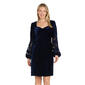 Womens R&M Richards Floral Cutout Sleeve Velvet A-Line Dress - image 3