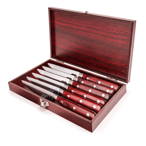 BergHOFF Pakka Wood 7pc. Stainless Steel Steak Knife Set