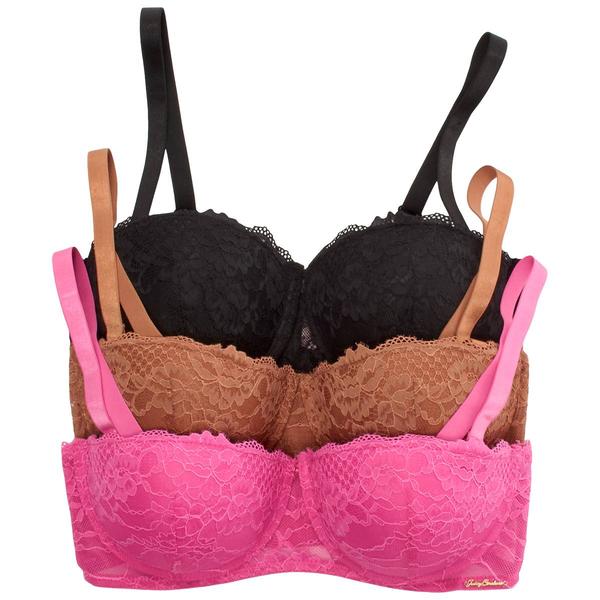 Womens Juicy Couture 3Pk Convertible Push Up Bra - JC5065-3PKM - image 