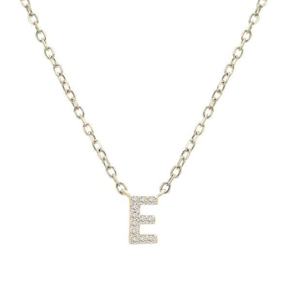 Diamond Classics&#40;tm&#41; 1/20ctw. Diamond Initial E Necklace - image 
