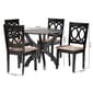 Baxton Studio Rita Modern Dark Brown Wood 5pc. Dining Set - image 7