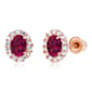 Gemstone Classics(tm) 14kt. Rose Gold Ruby Oval Earrings - image 1