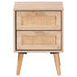 Baxton Studio Baird Oak Brown Wood/Rattan 2-Drawer Nightstand - image 3