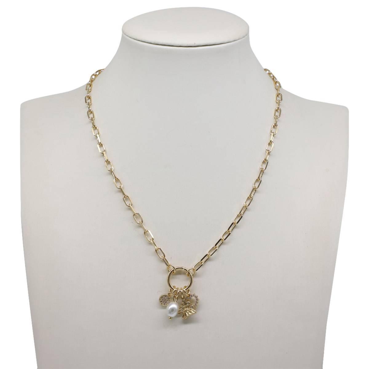 Ashley Multiple Vintage Charm Gold-Tone Necklace