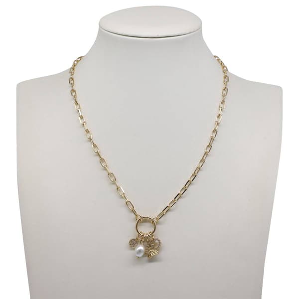 Ashley Multiple Vintage Charm Gold-Tone Necklace - image 
