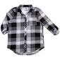 Girls (7-16) Jolie & Joy Button Front Yummy Plaid Shirt - Black - image 1