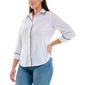 Womens Zac & Rachel 3/4 Sleeve Leopard Trim Blouse - image 3
