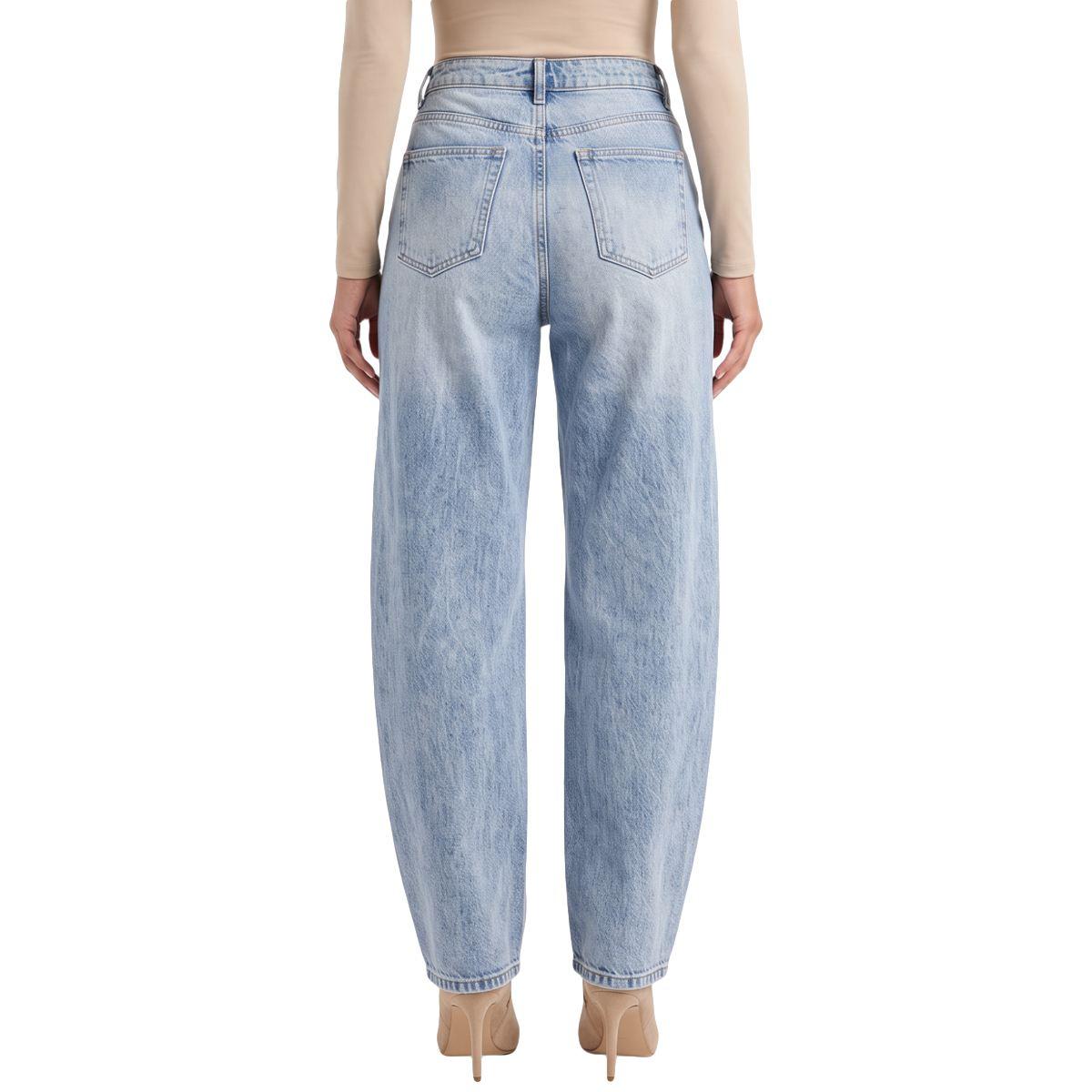 Womens Royalty Tie Waist Barrel Leg Jeans