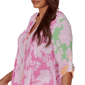 Womens Ruby Rd. Hothouse Florals Roll Tab Sleeve Blouse - image 5